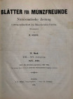 Zeitschriften. Blätter für Münzfreunde.


4. Band. 13. - 16. Jahrgang 1877 - 1880. Nrn. 57 - 89. Spalten 445 - 768, 16 Tfn. Ganzleinen.