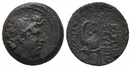 Seleukid Kingdom. Uncertain mint. Tryphon 142-138 BC. Bronze Æ VF Tareq Hani Collection
5.08 gr