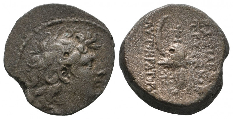 Seleukid Kingdom. Uncertain mint. Tryphon 142-138 BC. Bronze Æ VF Tareq Hani Col...