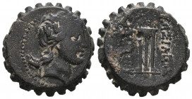 Seleukid Kingdom. Antioch. Demetrios I Soter 162-150 BC. Serrate Æ gVF
15.22 gr