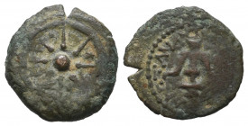 Jerusalem. Hasmoneans. Alexander Jannaios (Yehonatan) 103-76 BC. Prutah Æ VF Tareq Hani Collection
1.76 gr