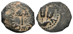 Jerusalem. Herodians. Agrippa I AD 37-43. Prutah Æ gVF Tareq Hani Collection
1.49 gr