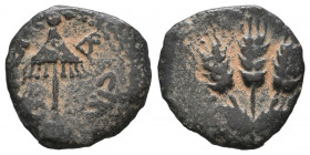 Jerusalem. Herodians. Agrippa I AD 37-43. Prutah Æ gVF Tareq Hani Collection
1.63 gr