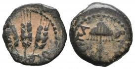 Jerusalem. Herodians. Agrippa I AD 37-43. Prutah Æ VF Tareq Hani Collection
2.21 gr