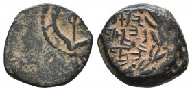 Jerusalem. John Hyrcanus I 135-104 BC. Prutah Æ VF Tareq Hani Collection
1.6 gr
