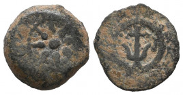 Jerusalem. Hasmoneans. Alexander Jannaios (Yehonatan) 103-76 BC. Prutah Æ VF
1.79 gr