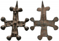Byzantine Bronze Cross Pendant with Loop Intact, Circa 6th - 9th century AD.
6.36 gr
