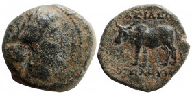 SELEUKID KINGS OF SYRIA. Seleukos II Kallinikos, 246-226 BC. Ae (bronze, 3.32 g, 17 mm). 'ΔΕΛ monogram' mint, associated with Antiochia on the Orontes...