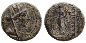 SYRIA, Seleukis and Pieria. Antioch. Time of Augustus. Ae (bronze, 2.61 g, 16 mm). Veiled and turreted head of Tyche right. Rev. ΑΝΤΙΟΧΕΩΝ ΑΥΤΟΝΟΜΟΥ, ...