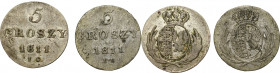 Księstwo Warszawskie zestaw 5 groszy 1811 (2 egz)