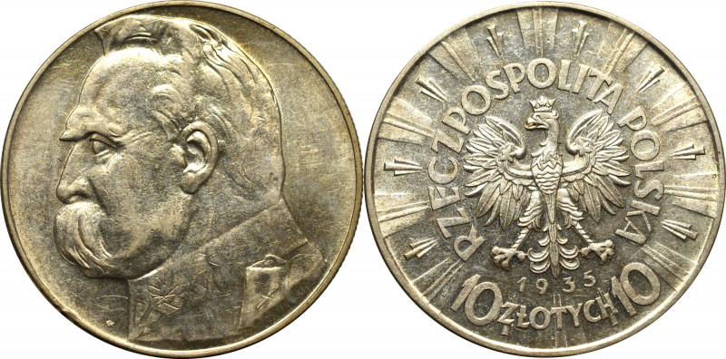 II Republic of Poland, 10 zloty 1935 Pilsudski Bardzo ładny egzemplarz z dobrze ...