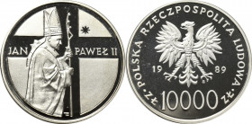 PRL, 10.000 złotych 1989 - Jan Paweł II UNCJOWY