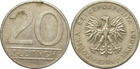PRL, 20 złotych 1986 - szerokie cyfry