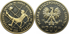 PRL, 200 złotych 1985 Meksyk `86 - Próba CuNi