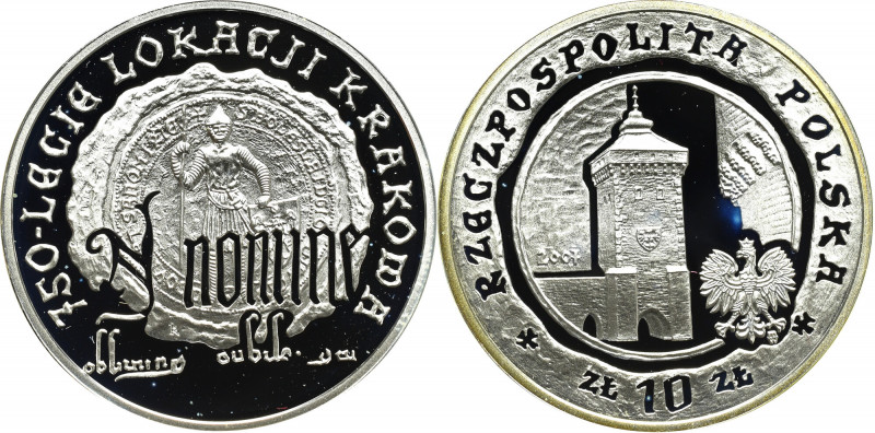 III RP, 10 złotych 2004 - 750-lecie lokacji Krakowa Menniczy egzemplarz. Złotawa...