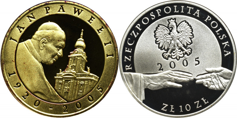 III RP, 10 złotych 2005 - Jan Paweł II Czerwony nalot. 
Grade: Proof 

More p...