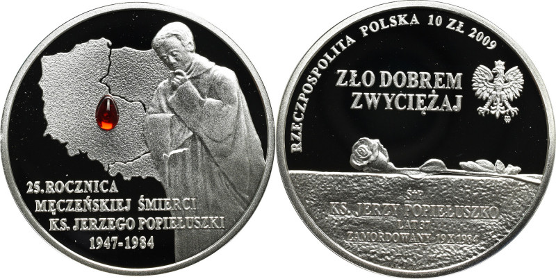 III RP, 10 złotych 2009 - Popiełuszko Menniczy egzemplarz. 
Grade: Proof 

Mo...