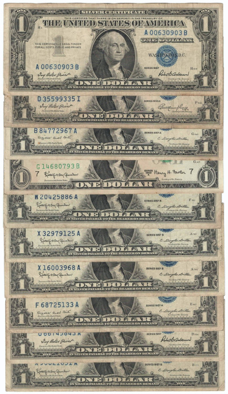 USA, set of banknotes 1 dollar (10 pcs) Obiegowe, lubiane kolekcjonersko egzempl...