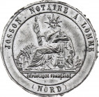 France - Josson, Notaire à Lomme (Lille) (Tin, 2.90 gr, 37 mm). Extremely Fine.