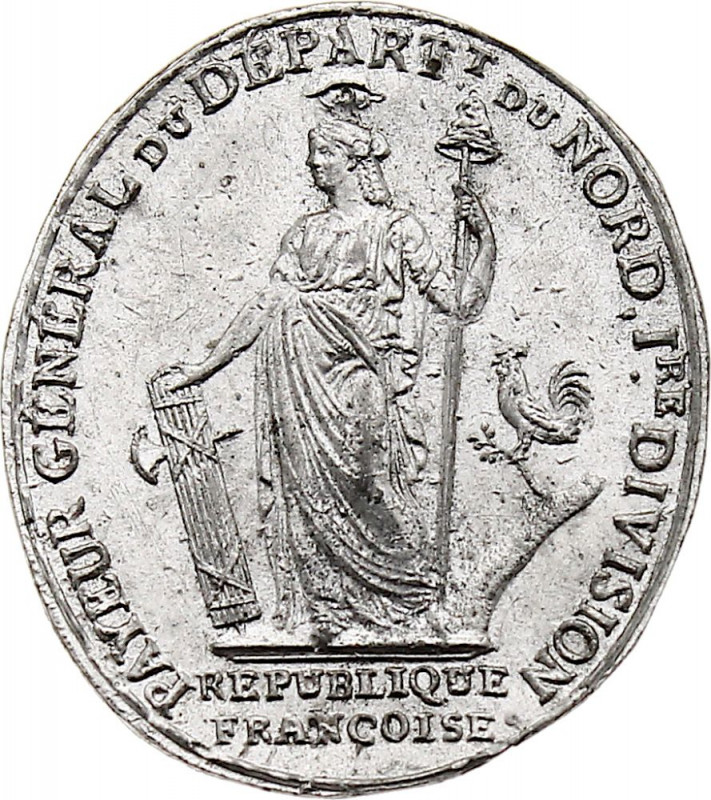 France - Payeur Général du Département du Nord, 1ère Division (Tin, 2.39 gr, 27 ...