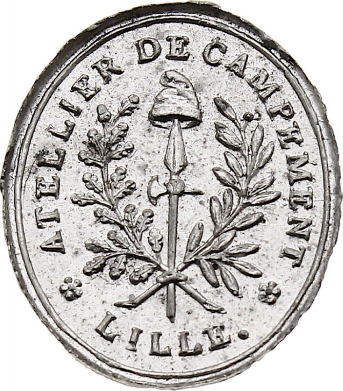 France - Atelier de Campement de Lille (Tin, 6.35 gr, 24 mm). Extremely Fine.