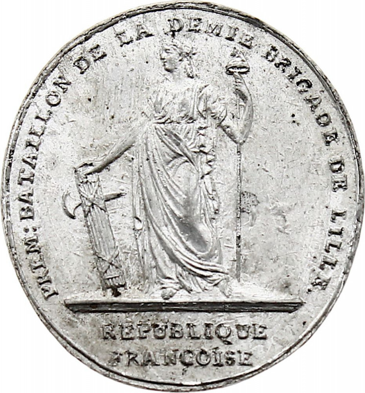 France - Premier Bataillon de la Demie Brigade de Lille (Tin, 9.23 gr, 27 mm). E...