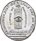 France - Comité de Surveillance, Haubourdin (Lille) (Tin, 5.10 gr, 28 mm). Extremely Fine.