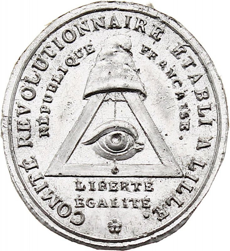 France - Comité Révolutionnaire établi à Lille (Tin, 1.87 gr, 26 mm). Extremely ...