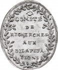 France - Comité de Recherches aux Dilapidations (Tin, 3.39 gr, 29 mm). Extremely Fine.