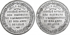 France - Société Royale des Sciences, de l'Agriculture et des Arts de Lille (1829) (Tin, 21.27 gr, 35 mm). Extremely Fine.