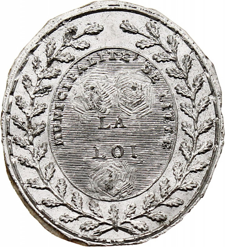 France - Municipalité de Lille (Tin, 2.06 gr, 28 mm). Extremely Fine.