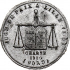 France - Juge de Paix à Lille, Charte 1830 (Tin, 2.83 gr, 28 mm). Extremely Fine.