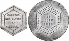 France - Cortège des Fastes de Lille (13 Juin 1858) (Tin, 15.00 gr, 41 mm). Extremely Fine.