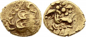 CELTIC, Gaul. Ambiani. Stater (1st century BC) (Gold, 6.41 gr, 17 mm) DT 161. Very Fine.