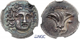 GREEK. KINGDOM OF MACEDON. Perseus, Drachm (179-168 BC) (Silver, 2.54 gr, 14 mm) NGC MS (Strike 5/5, Surface 4/5)