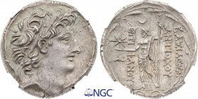 GREEK. SELEUCID KINGDOM. Antiochos VIII, Tetradrachm (circa 121-96 BC) (Silver, 16.63 gr, 29 mm) NGC AU (Strike 5/5, Surface 4/5)