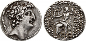 GREEK. SELEUCID KINGDOM. Antiochos VIII, Tetradrachm (circa 121-97 BC) (Silver, 16.14 gr, 26 mm) Very Fine, Traces of old cleaning.