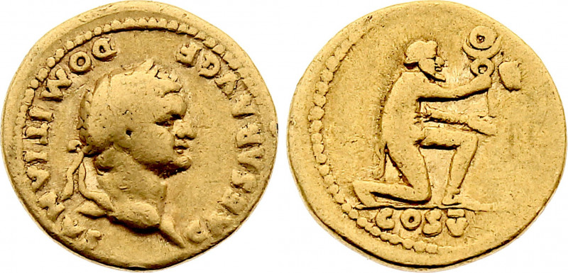 ROMAN EMPIRE. Domitian, as Caesar (81-96 AD). Aureus (77-78 AD) (Rome mint) (Gol...