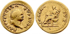 ROMAN EMPIRE. Titus, as Caesar (79-81 AD), Aureus (77-78 AD) (Rome mint) (Gold, 7.01 gr, 19.5 mm) Cohen 16, RIC 971. Fine.

Struck under Vespasian.