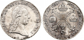 Austria - Leopold II (1790-1792), Kronenthaler 1791 H (Gunzburg mint) (Silver, 29.54 gr, 41 mm) KM 42. Extremely Fine.