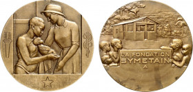 Belgian Congo - Symetain Fundation (1952), Marcel Rau (Bronze, 158 gr, 80 mm) Vancraenbroeck 159. Extremely Fine.