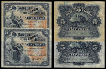 Belgian Congo - Banque du Congo Belge, Consecutive numbers 5 Francs 10.04.1947. Pick 13Ad. Very Fine.