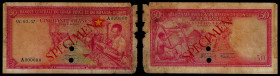 Belgian Congo - Banque Centrale du Congo Belge et du Ruanda-Urundi, Specimen 50 Francs 01.03.1957. Pick 32s. Good, Tears, Pieces missing.