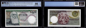 Belgian Congo - Banque Centrale du Congo Belge et du Ruanda-Urundi, 100 Francs 01.01.1960. Pick 33b. PMG 66 EPQ