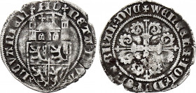 Belgium - Brabant - Jeanne and Wenceslas (1355-1383), Tourelle (1374-1377) (Louvain mint) (Silver, 1.12 gr, 21 mm) VH G 312. Very Fine.