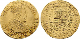 Belgium - Brabant - Philip IV (1621-1665), 2 Souverain d'or 1639 (Antwerp mint) (Gold, 10.73 gr, 34 mm) VGH 324-1b, Vanhoudt 637, KM 74.1. Extremely F...
