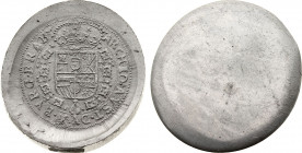 Belgium - Brabant - Philip IV (1621-1665), Uniface Reverse Tin Trial Patagon ND (1632) (Tin, 71.00 gr, 56 mm) VGH cfr. 329, Vanhoudt cfr. 645, KM cfr....