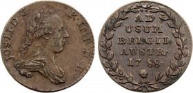 Belgium - Brabant - Joseph II (1780-1790), 2 Liards 1788 (Brussels mint) (Copper, 7.53 gr, 27 mm) Vanhoudt 856, KM 31. Extremely Fine.
