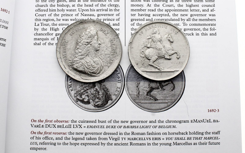 Belgium - Pair of Tin Uniface Maximilian II Emanuel, Elector of Bavaria 1693, Ro...