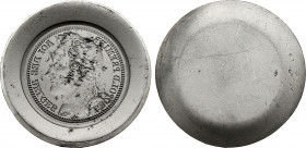Belgium - Leopold I (1831-1865), Obverse Tin Hub Trial 40 Francs (1834-1841) (Brussels mint) (Tin, 23.53 gr, 40 mm) Dupriez Unlisted, Bogaert Unlisted...